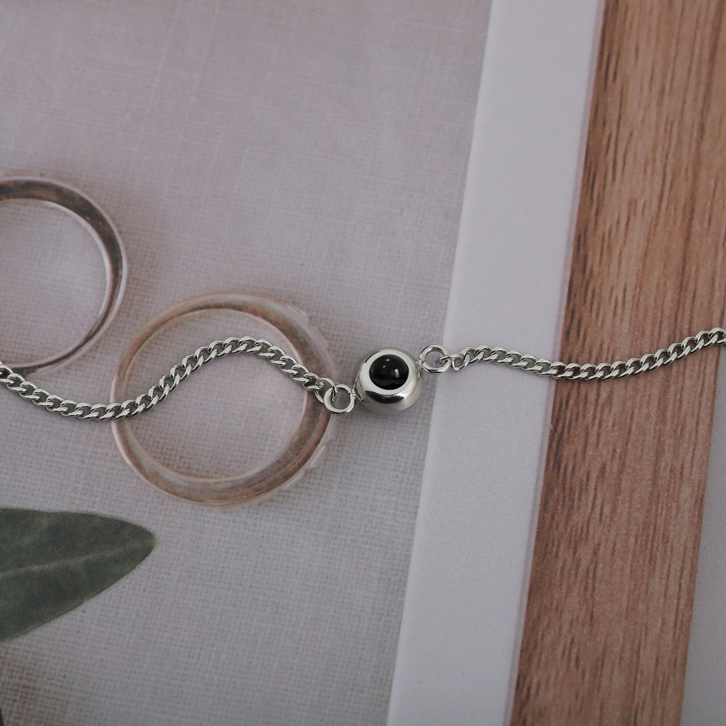 Circle Photo Projection Bracelets Personalized Custom Photo Bracelet Memorial Gift - Blade & Thread
