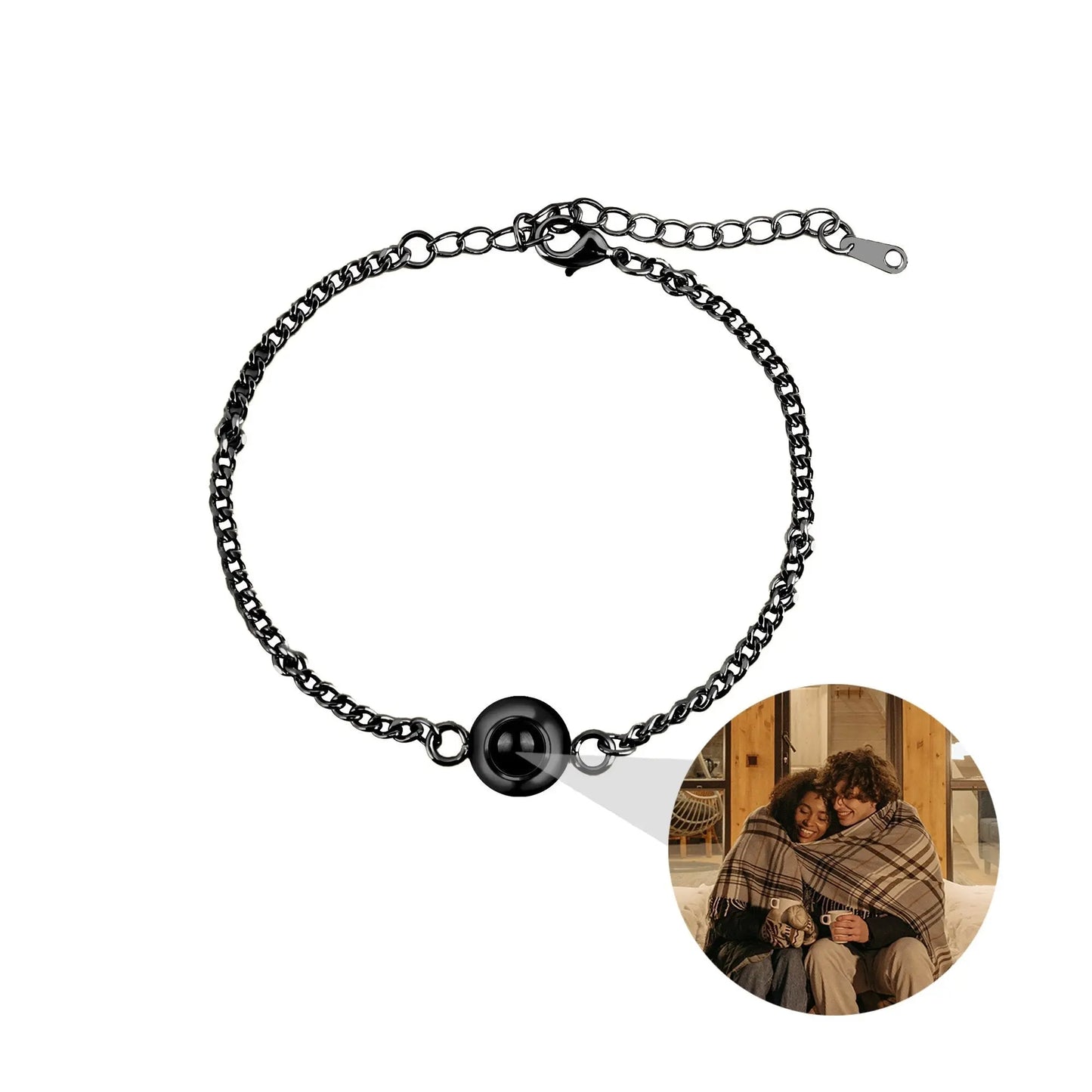 Circle Photo Projection Bracelets Personalized Custom Photo Bracelet Memorial Gift - Blade & Thread