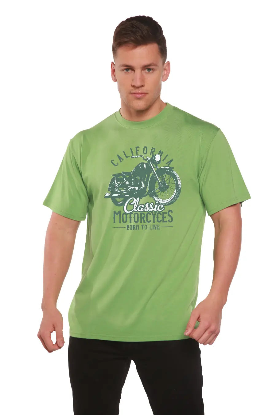 Classic Motorcycles Men's Bamboo Viscose/Organic Cotton Short Sleeve Graphic T-Shirt Spun Bamboo