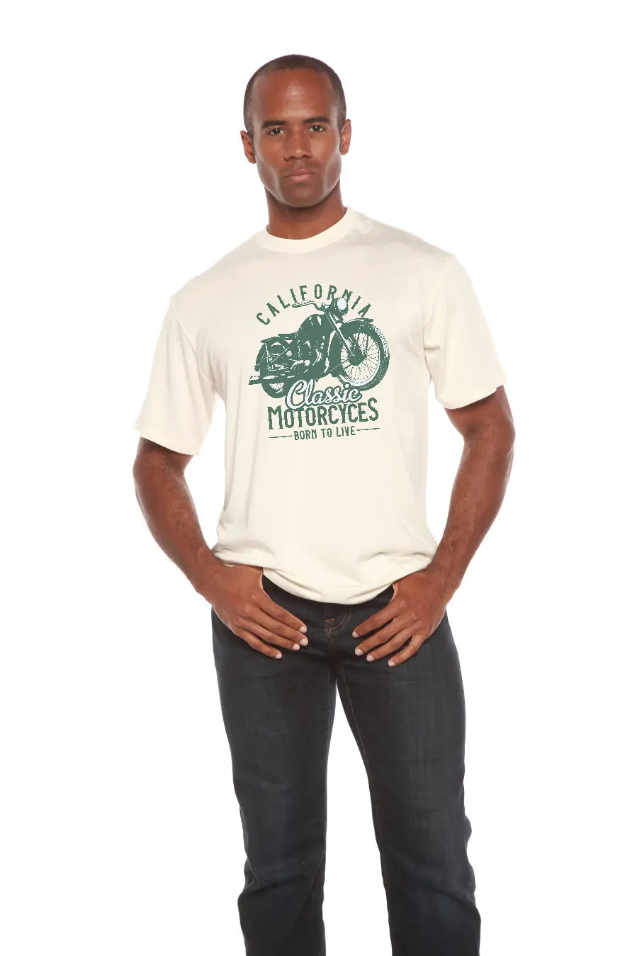 Classic Motorcycles Men's Bamboo Viscose/Organic Cotton Short Sleeve Graphic T-Shirt Spun Bamboo