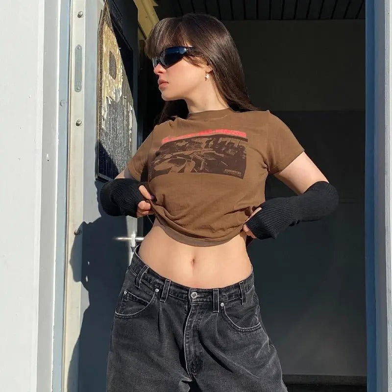 Classic Rock Graphic T Shirt Women Summer Round Neck Short Sleeve Cotton T Shirt - Blade & Thread