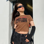 Classic Rock Graphic T Shirt Women Summer Round Neck Short Sleeve Cotton T Shirt nowadaysfashion