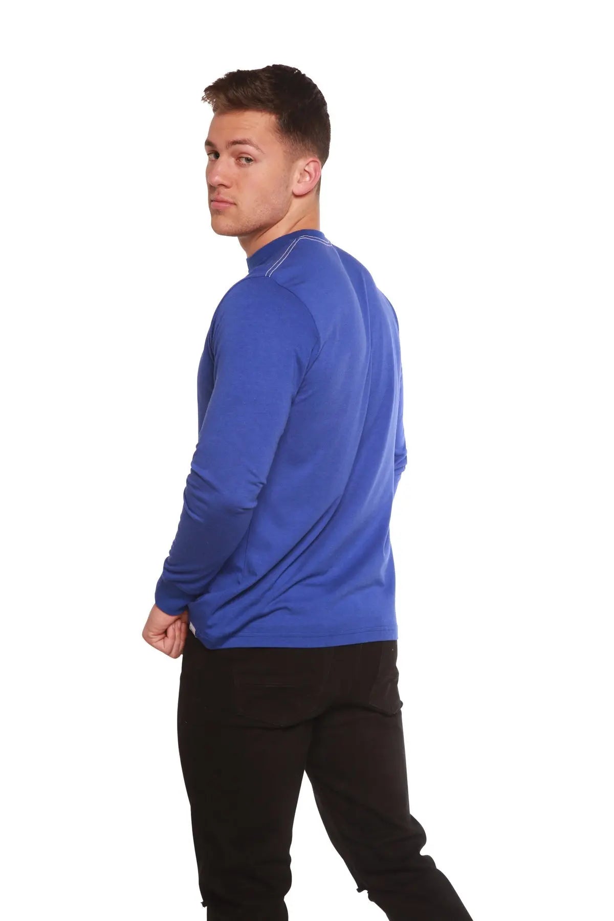 Clearance Men's Bamboo Viscose Long Sleeve Contrast Stitch T-Shirt - Blade & Thread
