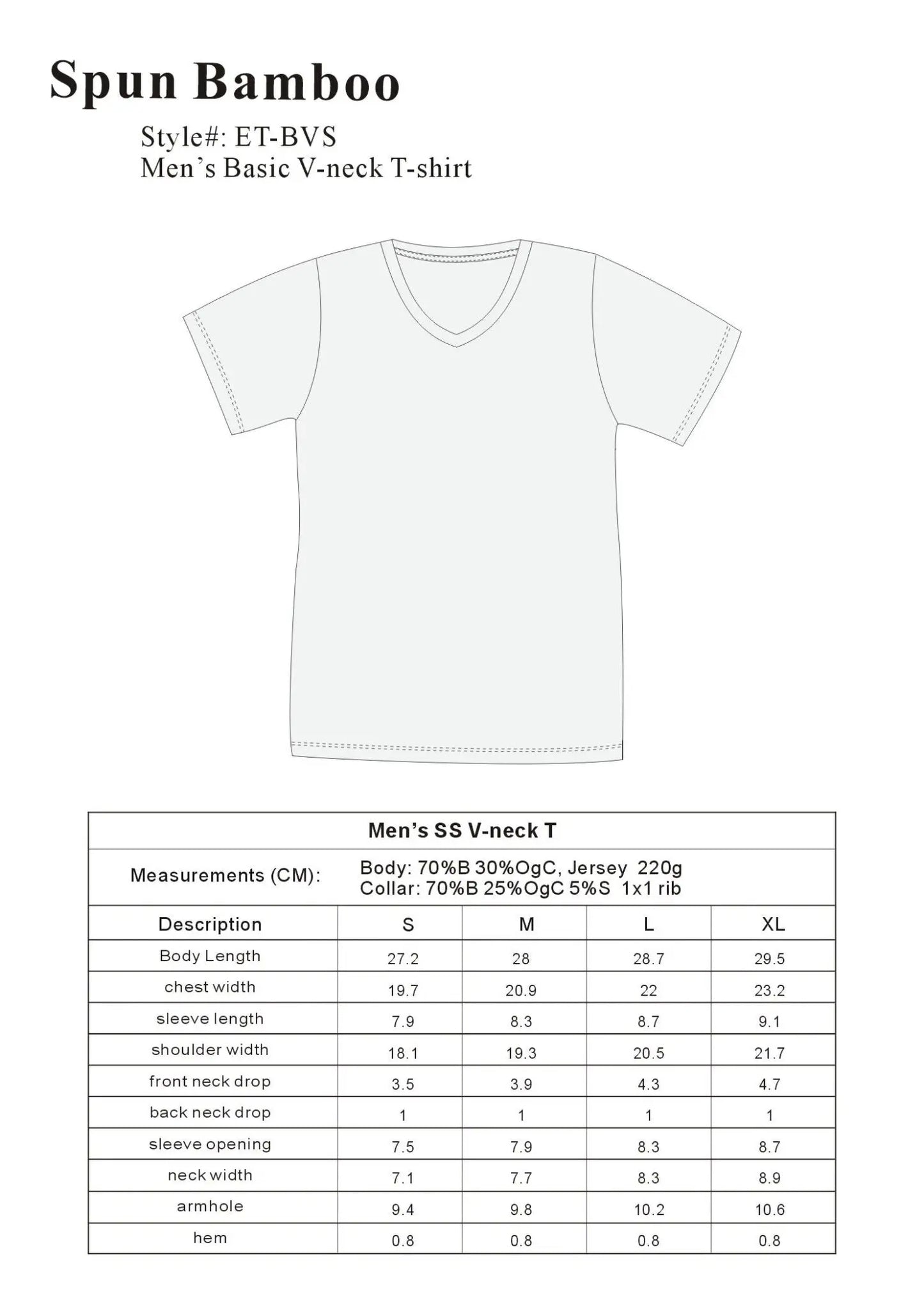 Clearance Men's Bamboo Viscose V-Neck T-Shirt - Blade & Thread