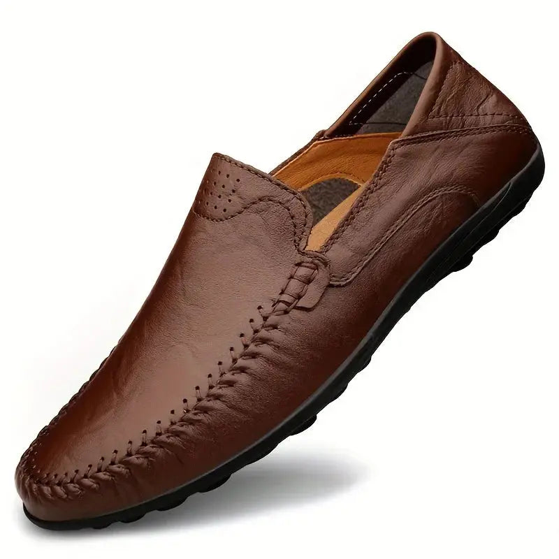 CLOHOO Men's Business Casual Shoes Leather Stitching Comfortable Breathable Rubber Bottom Second Layer Cowhide Shop1104550013 Store