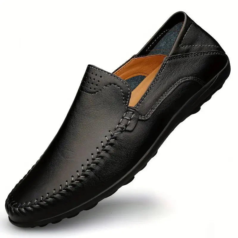 CLOHOO Men's Business Casual Shoes Leather Stitching Comfortable Breathable Rubber Bottom Second Layer Cowhide Shop1104550013 Store