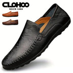 CLOHOO Men's Business Casual Shoes Leather Stitching Comfortable Breathable Rubber Bottom Second Layer Cowhide Shop1104550013 Store
