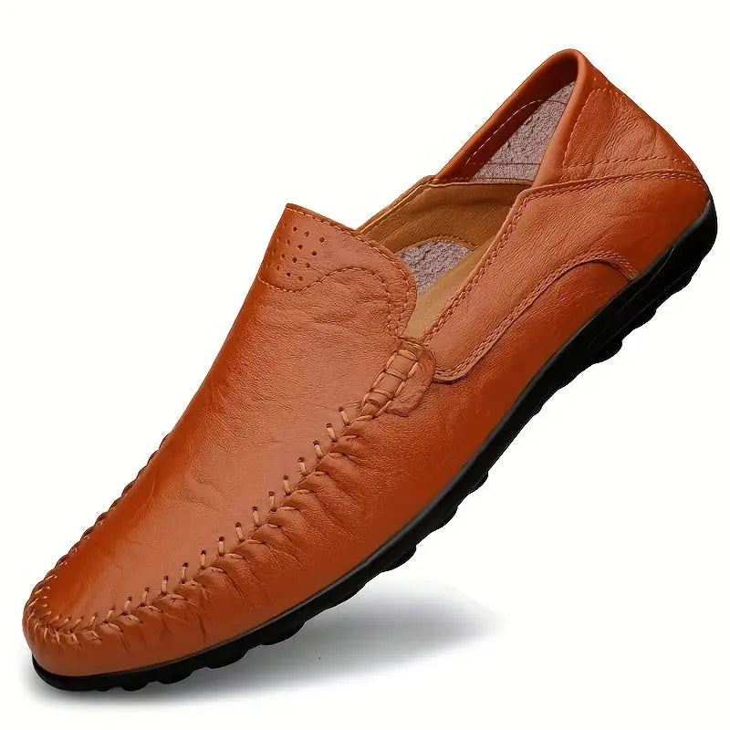 CLOHOO Men's Business Casual Shoes Leather Stitching Comfortable Breathable Rubber Bottom Second Layer Cowhide Shop1104550013 Store