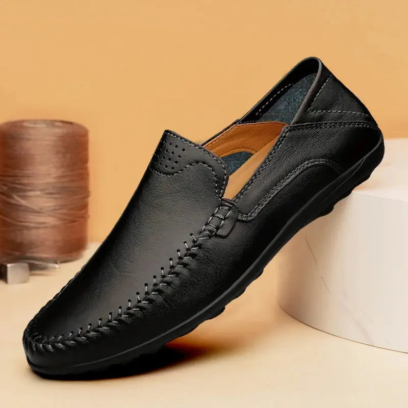CLOHOO Men's Business Casual Shoes Leather Stitching Comfortable Breathable Rubber Bottom Second Layer Cowhide Shop1104550013 Store