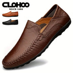 CLOHOO Men's Business Casual Shoes Leather Stitching Comfortable Breathable Rubber Bottom Second Layer Cowhide Shop1104550013 Store