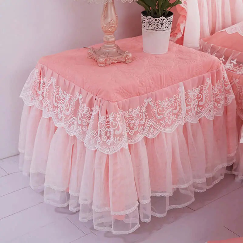 Cloth Cloth Bedroom Bedside Table Cover Cover Dust Cloth Princess Style Lace Any Means Necessary Clothing