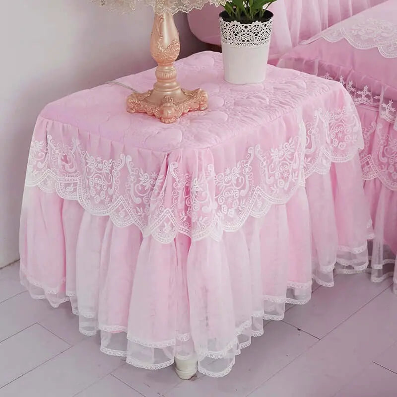 Cloth Cloth Bedroom Bedside Table Cover Cover Dust Cloth Princess Style Lace - Blade & Thread