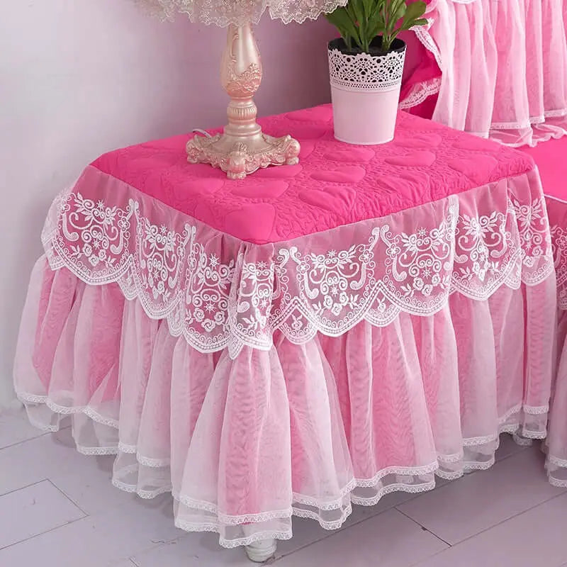 Cloth Cloth Bedroom Bedside Table Cover Cover Dust Cloth Princess Style Lace - Blade & Thread