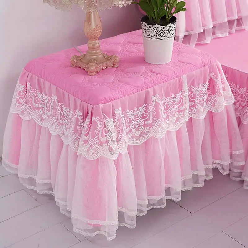 Cloth Cloth Bedroom Bedside Table Cover Cover Dust Cloth Princess Style Lace - Blade & Thread