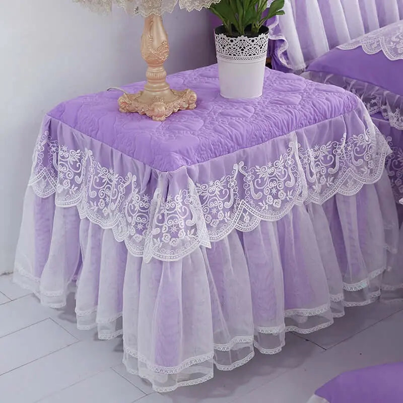 Cloth Cloth Bedroom Bedside Table Cover Cover Dust Cloth Princess Style Lace - Blade & Thread