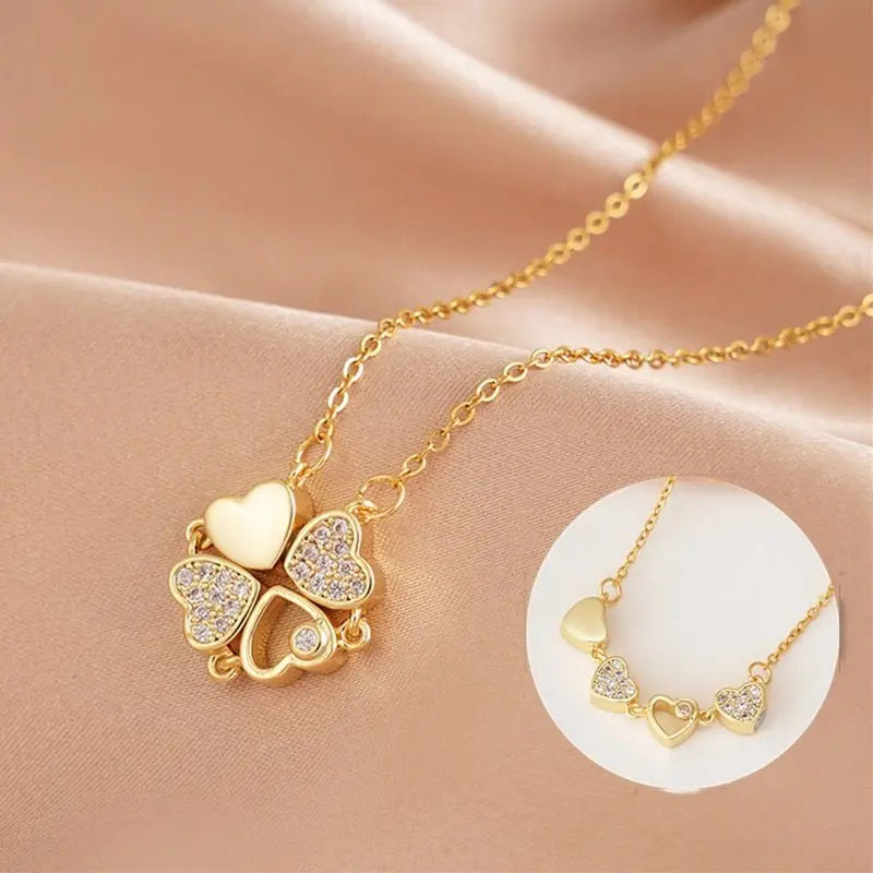 clover necklace gold nowadaysfashion