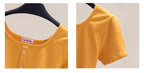 Collarbone Square Neck High Waist Navel T-Shirt Top nowadaysfashion