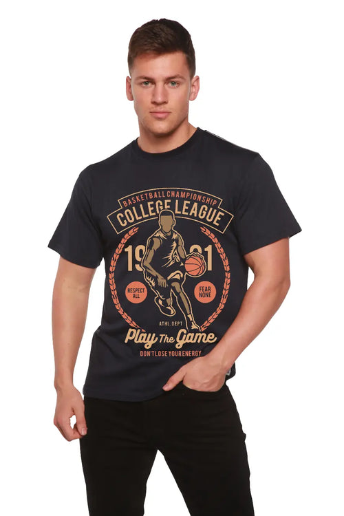 College League Men's Bamboo Viscose/Organic Cotton Short Sleeve Graphic T-Shirt Spun Bamboo