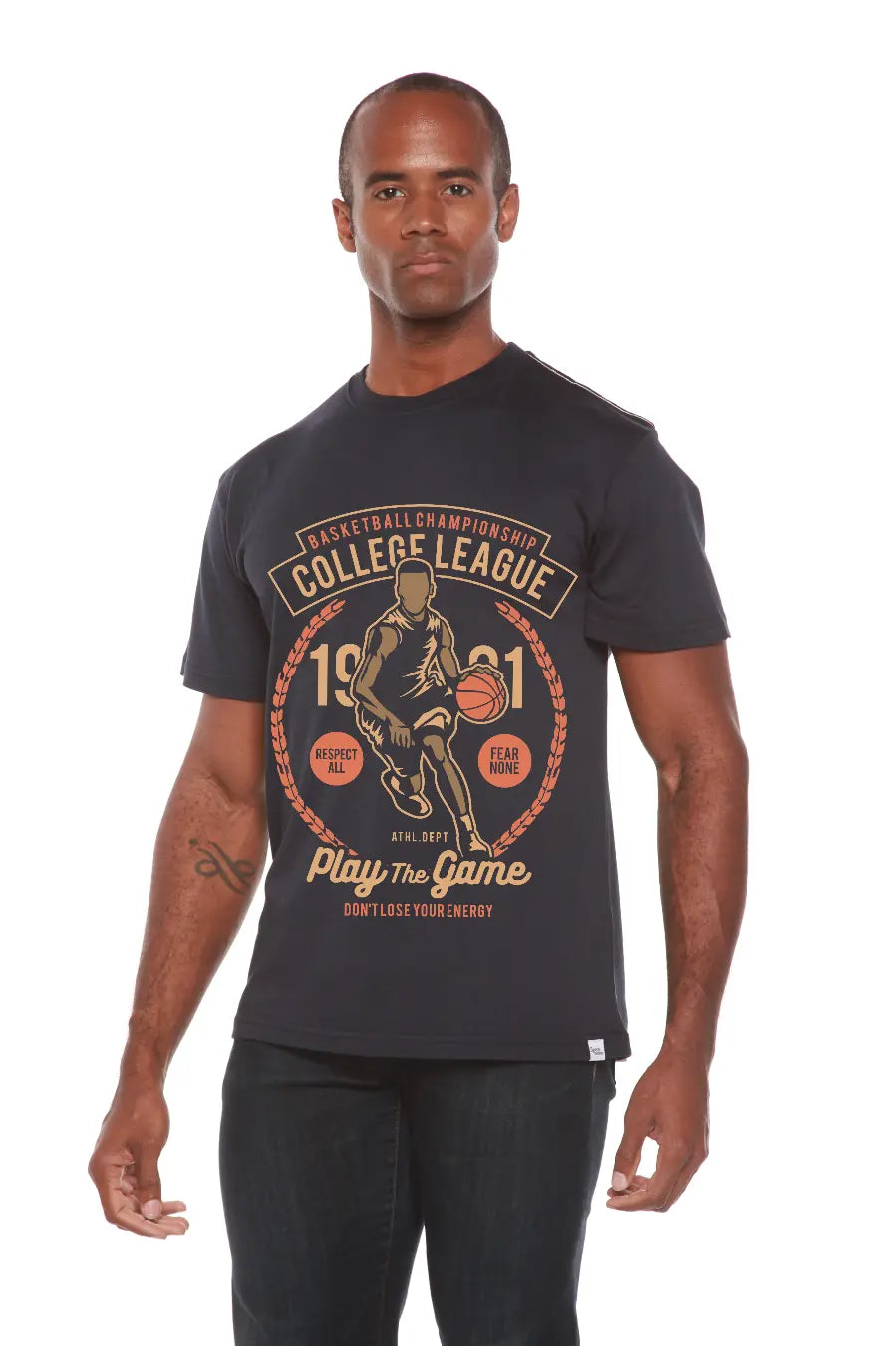 College League Men's Bamboo Viscose/Organic Cotton Short Sleeve Graphic T-Shirt Spun Bamboo