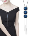 Collier Femme Long Gray Crystal Necklaces & Pendants for Women Round Statement Necklace nowadaysfashion