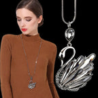 Collier Femme Long Gray Crystal Necklaces & Pendants for Women Round Statement Necklace nowadaysfashion