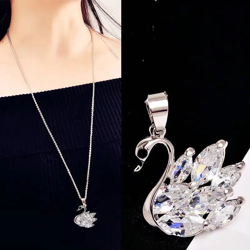 Collier Femme Long Gray Crystal Necklaces & Pendants for Women Round Statement Necklace nowadaysfashion