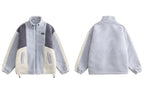 Color Block Patchwork Cotton Thick Warm Varsity Fuzzy Coat Jackets nowadaysfashion
