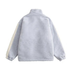 Color Block Patchwork Cotton Thick Warm Varsity Fuzzy Coat Jackets nowadaysfashion