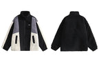Color Block Patchwork Cotton Thick Warm Varsity Fuzzy Coat Jackets nowadaysfashion