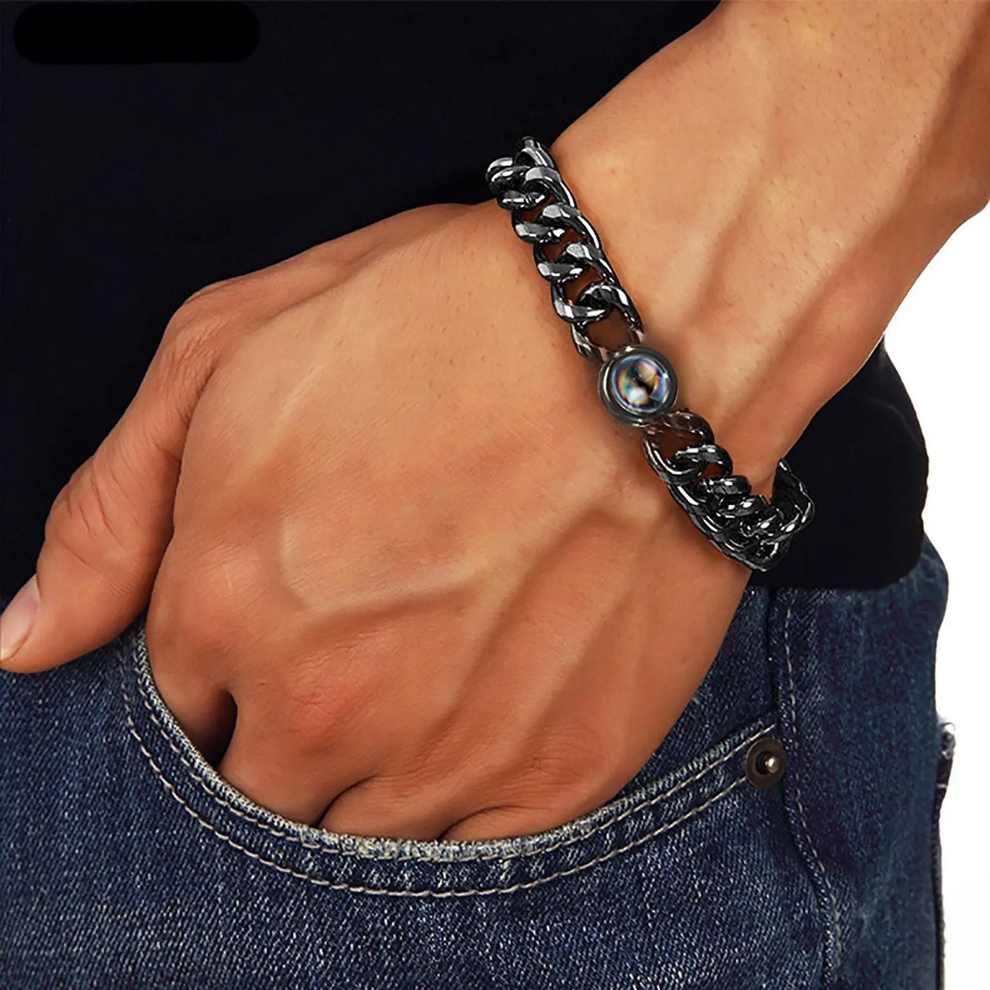 Color projection Cuban bracelet - Blade & Thread