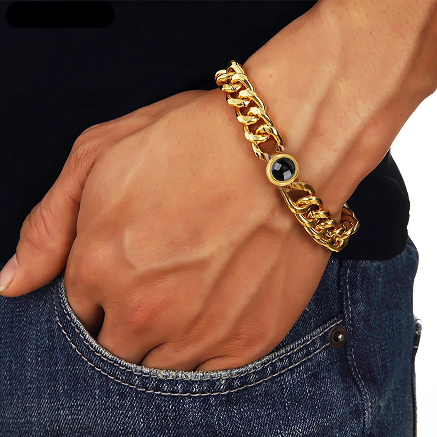 Color projection Cuban bracelet - Blade & Thread