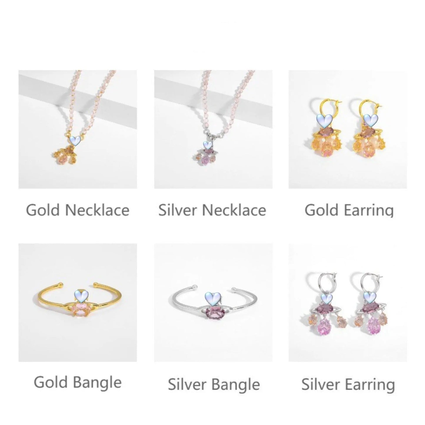Colored zircon necklace clavicle crystal set ornaments - Blade & Thread