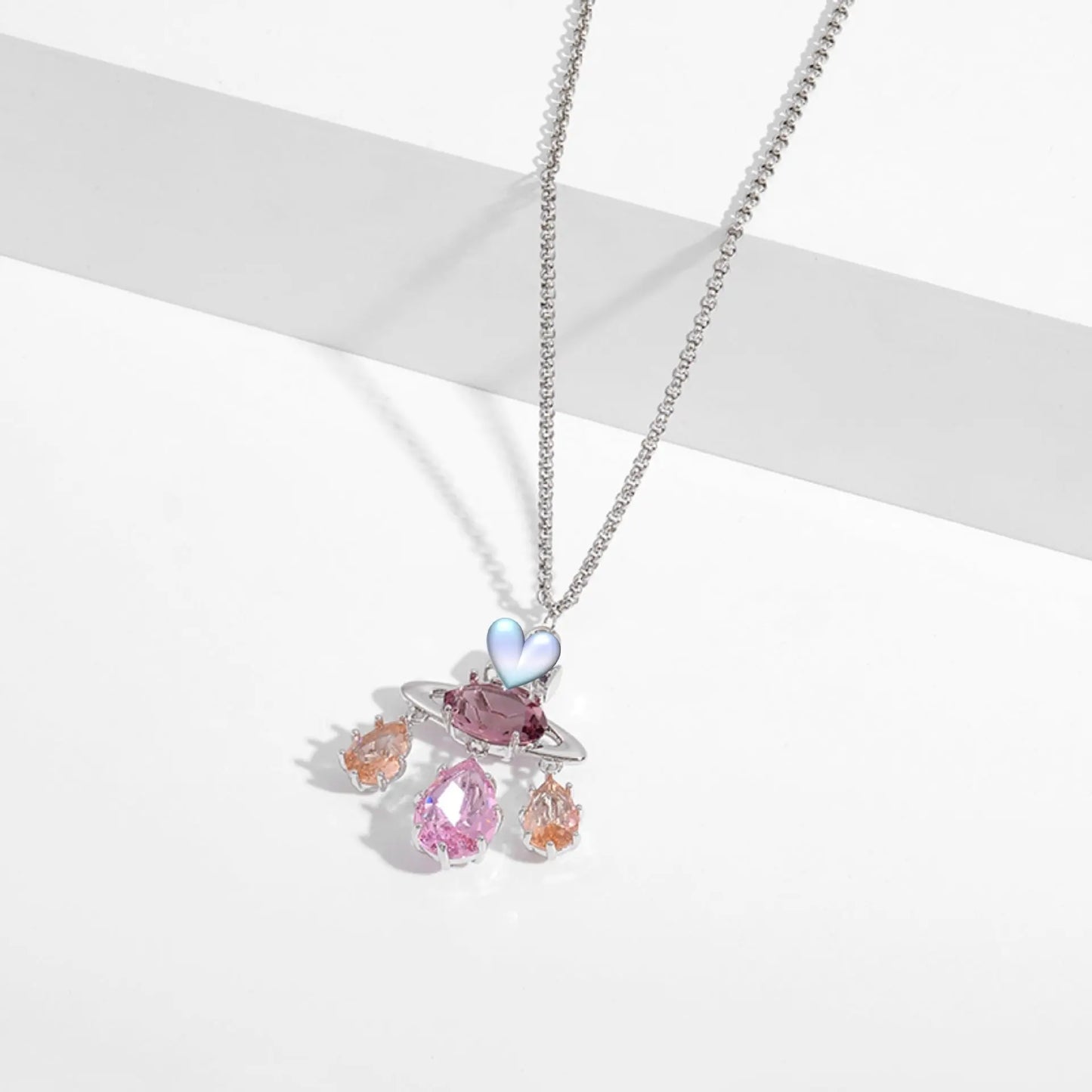 Colored zircon necklace clavicle crystal set ornaments - Blade & Thread