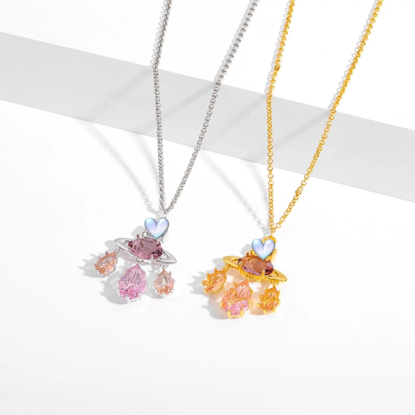 Colored zircon necklace clavicle crystal set ornaments - Blade & Thread
