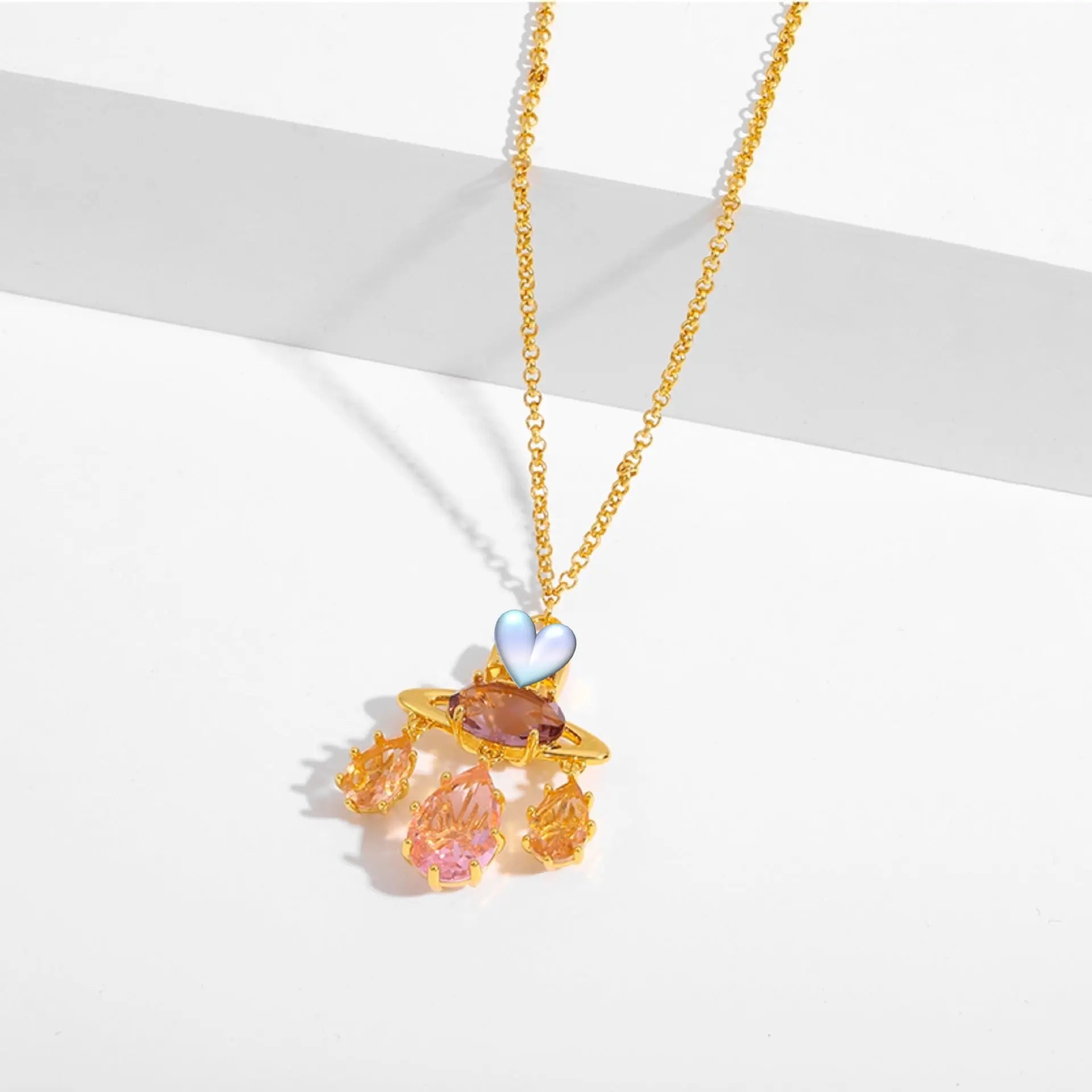 Colored zircon necklace clavicle crystal set ornaments - Blade & Thread