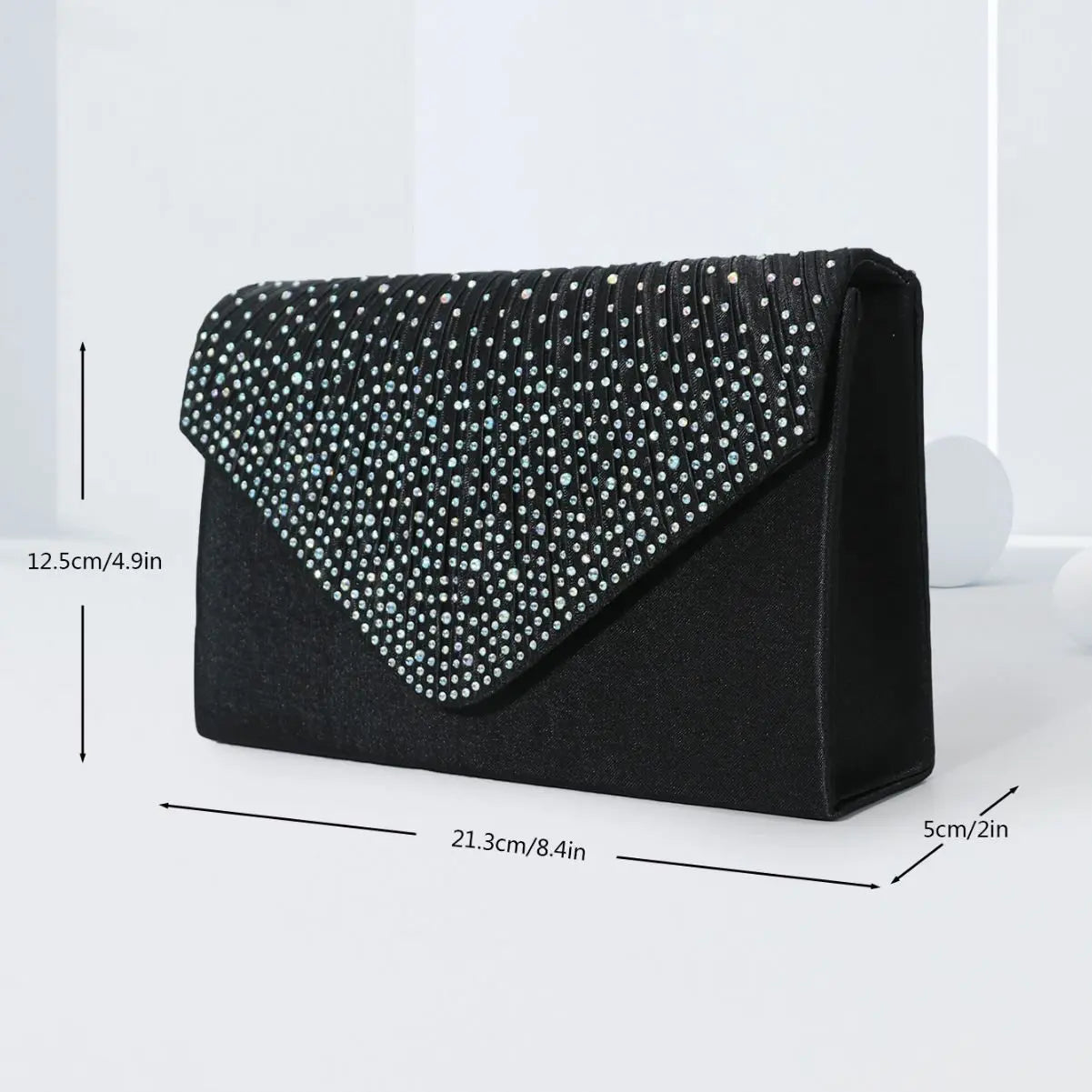Colorful hot diamond black clutch - Blade & Thread
