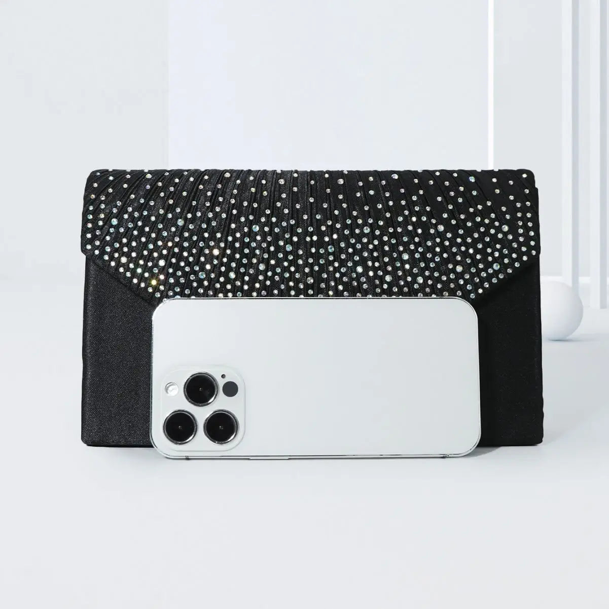 Colorful hot diamond black clutch nowadaysfashion