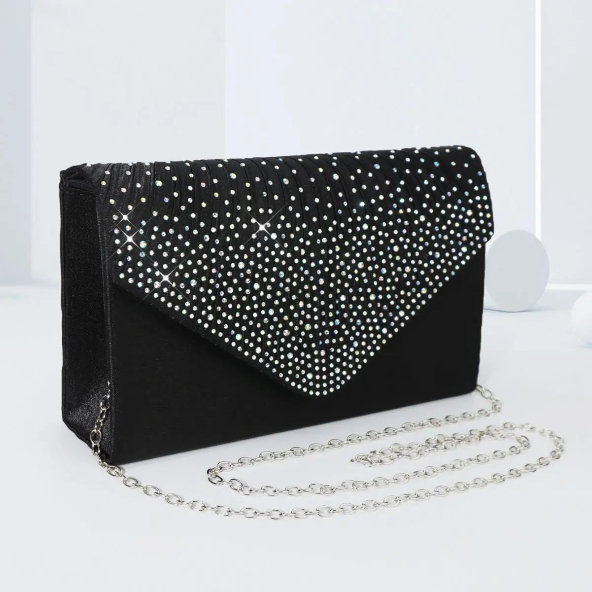 Colorful hot diamond black clutch - Blade & Thread