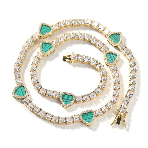 Colorful love tennis chain high-end zircon necklace bracelet nowadaysfashion