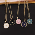 Colorful Moon Star Lightning Pendant Necklaces For Girls Enamel Fashion Jewelry nowadaysfashion
