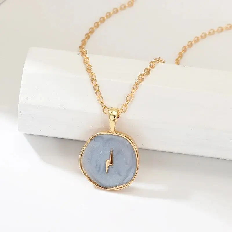 Colorful Moon Star Lightning Pendant Necklaces For Girls Enamel Fashion Jewelry nowadaysfashion
