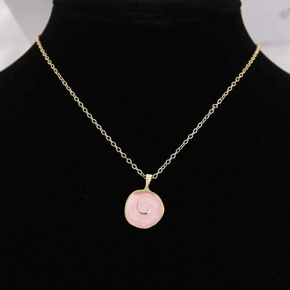 Colorful Moon Star Lightning Pendant Necklaces For Girls Enamel Fashion Jewelry nowadaysfashion