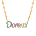 Colorful Name Necklace DIY Titanium Steel Glitter Pink Pendant nowadaysfashion