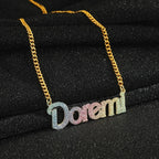 Colorful Name Necklace DIY Titanium Steel Glitter Pink Pendant nowadaysfashion
