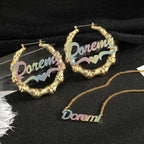 Colorful Name Necklace DIY Titanium Steel Glitter Pink Pendant nowadaysfashion