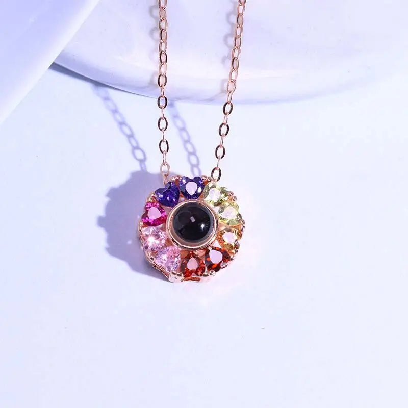 Colorful projection necklace girlfriend gift - Blade & Thread