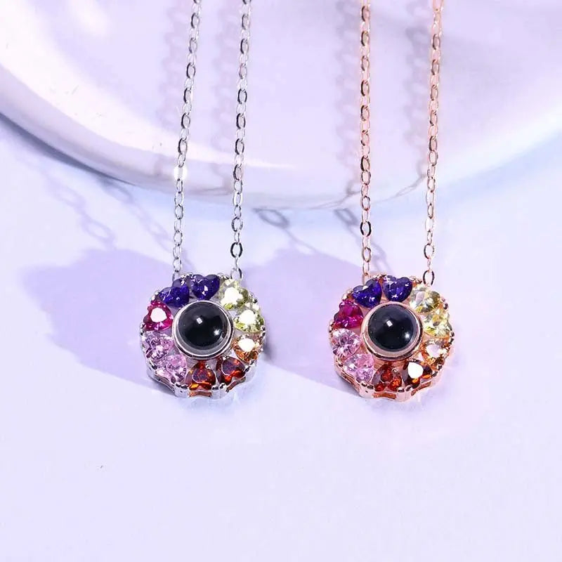 Colorful projection necklace girlfriend gift - Blade & Thread