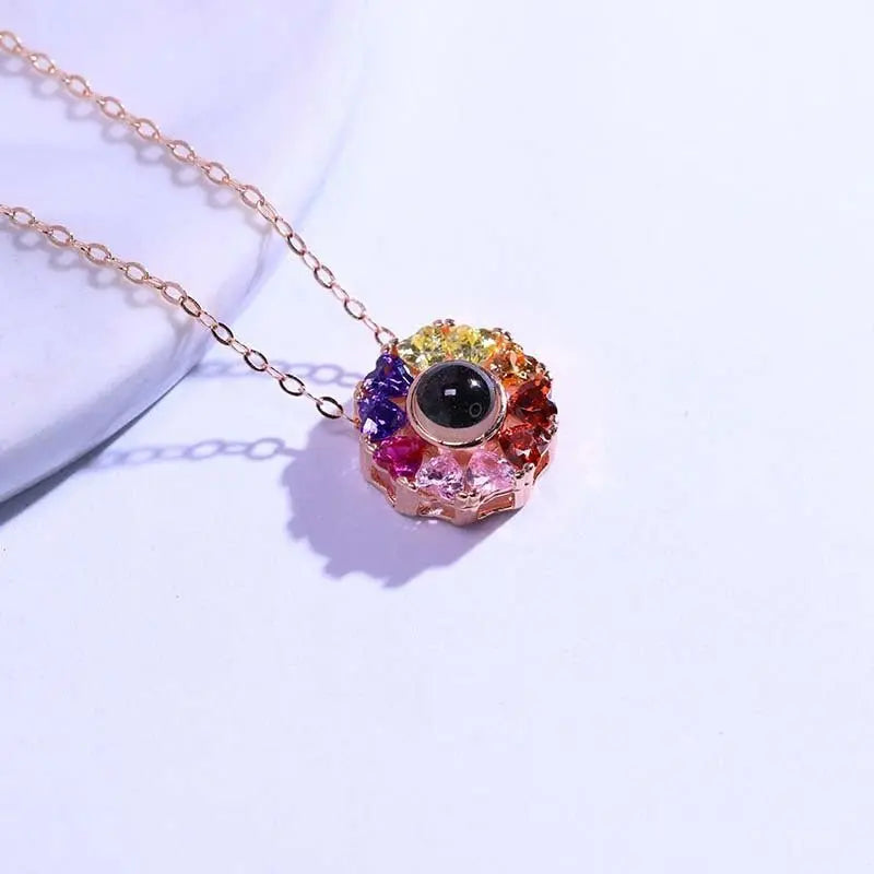 Colorful projection necklace girlfriend gift nowadaysfashion