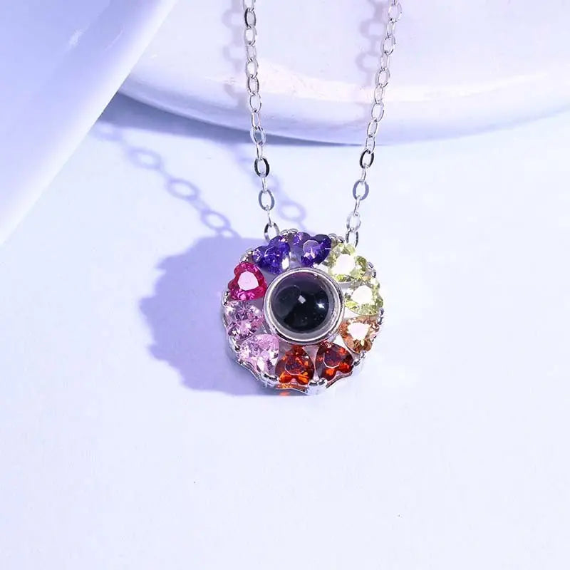 Colorful projection necklace girlfriend gift - Blade & Thread
