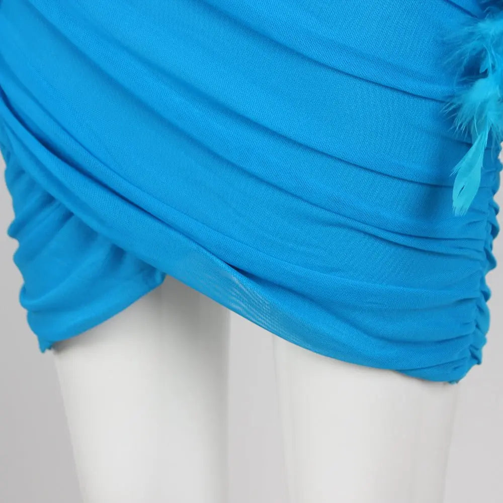 Commuting temperament feather long-sleeved dress French dress - Blade & Thread